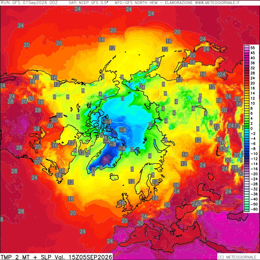 mappa Temperatura a 2 metri