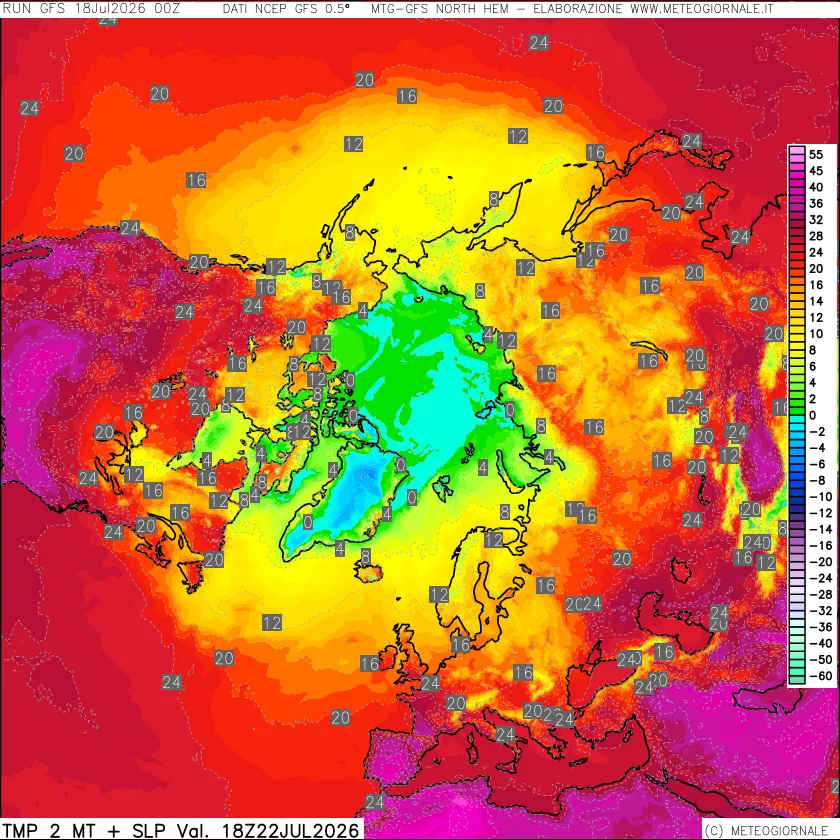 mappa Temperatura a 2 metri