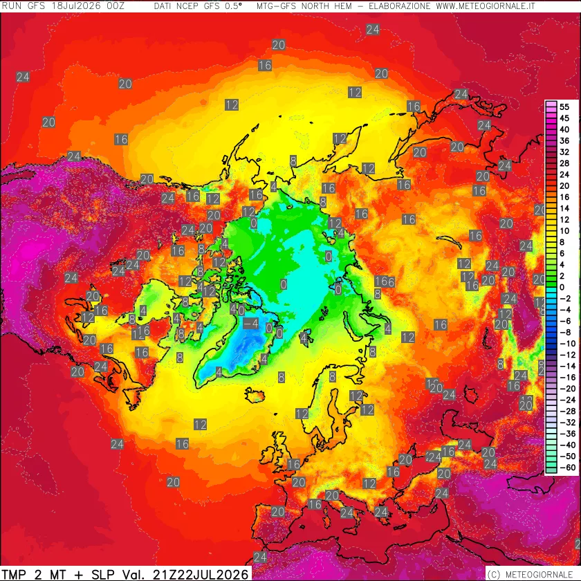 mappa Temperatura a 2 metri