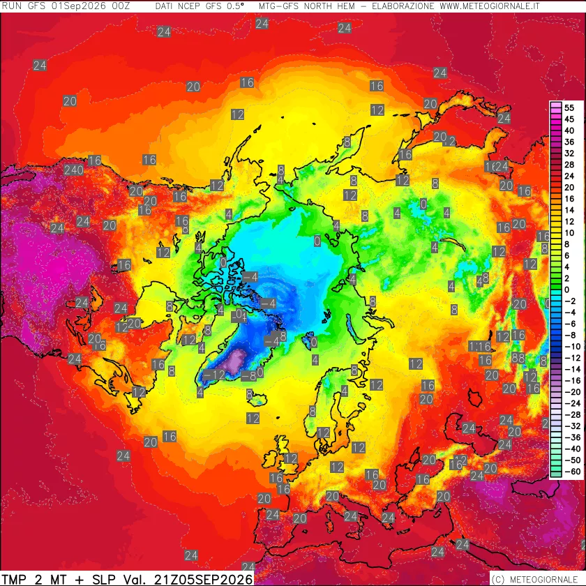 mappa Temperatura a 2 metri