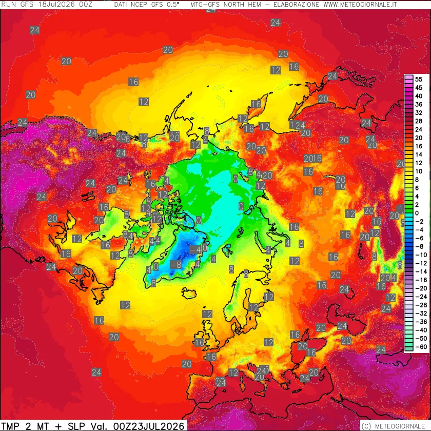 mappa Temperatura a 2 metri