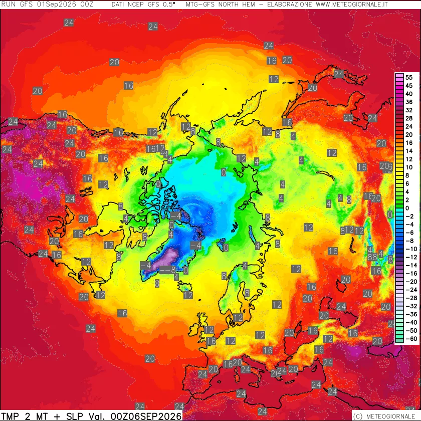 mappa Temperatura a 2 metri