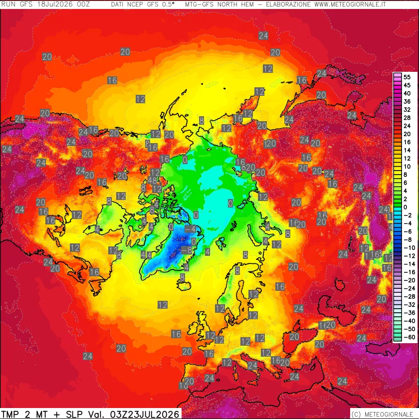 mappa Temperatura a 2 metri
