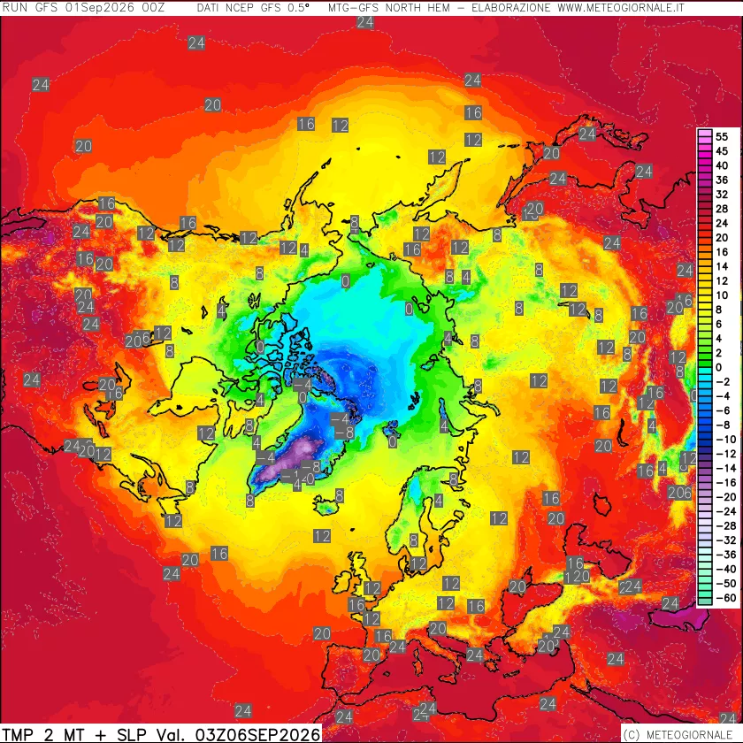 mappa Temperatura a 2 metri