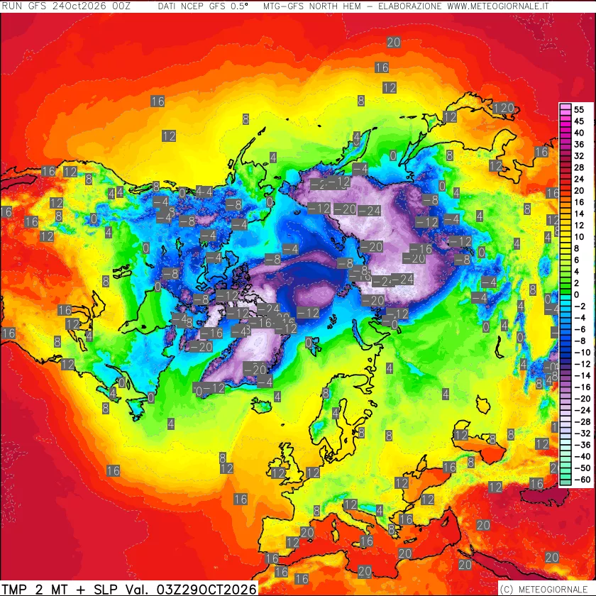 mappa Temperatura a 2 metri