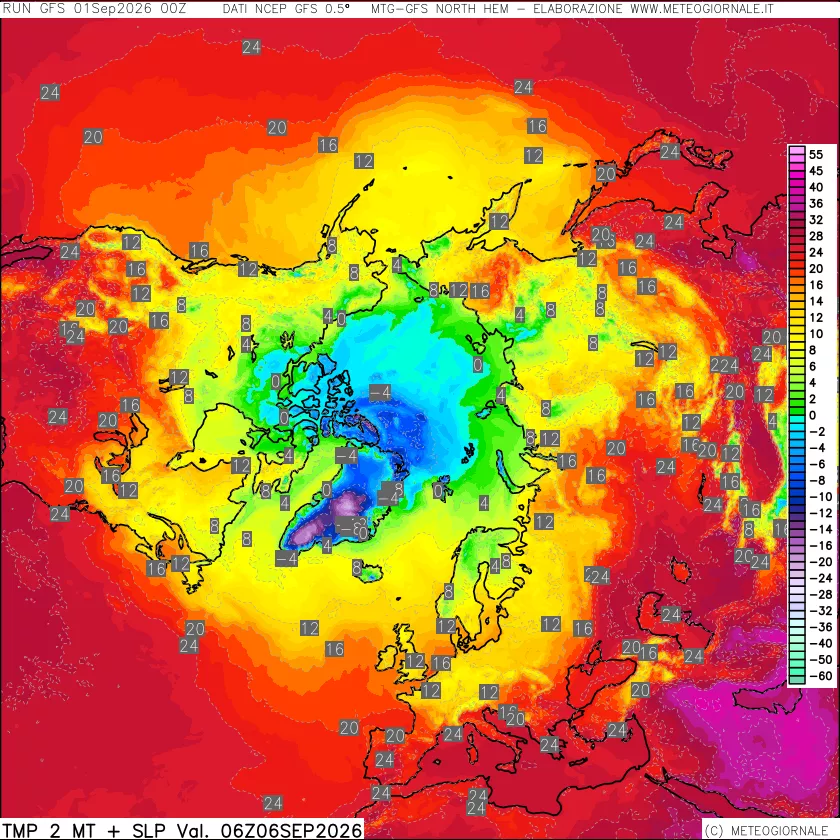 mappa Temperatura a 2 metri