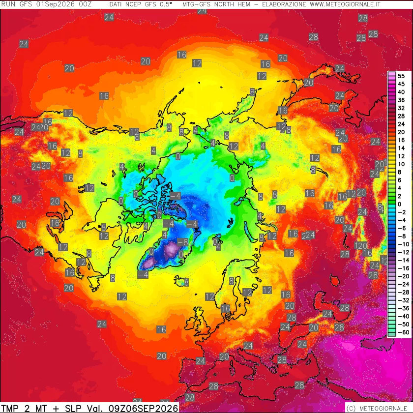 mappa Temperatura a 2 metri
