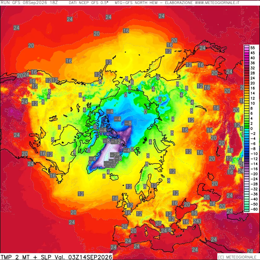 mappa Temperatura a 2 metri