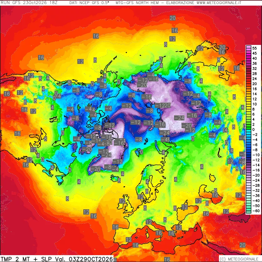 mappa Temperatura a 2 metri