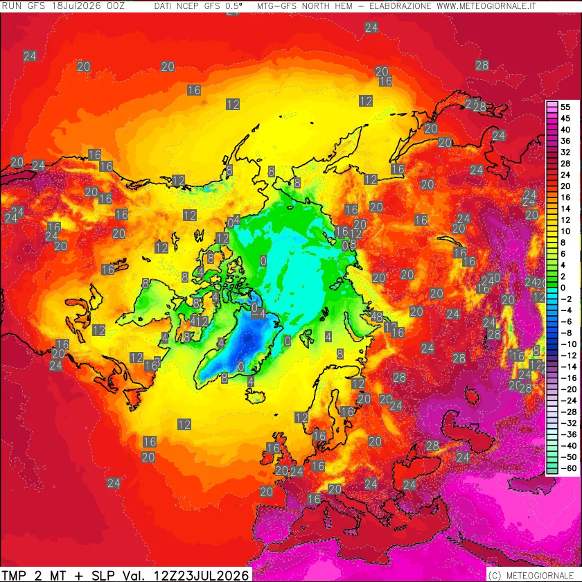 mappa Temperatura a 2 metri