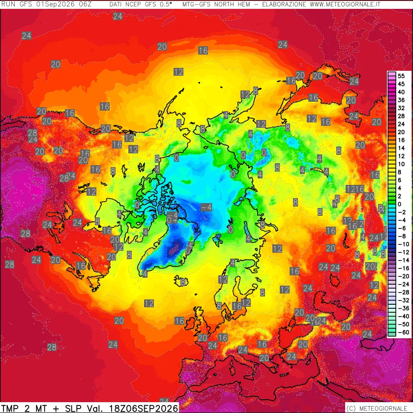 mappa Temperatura a 2 metri
