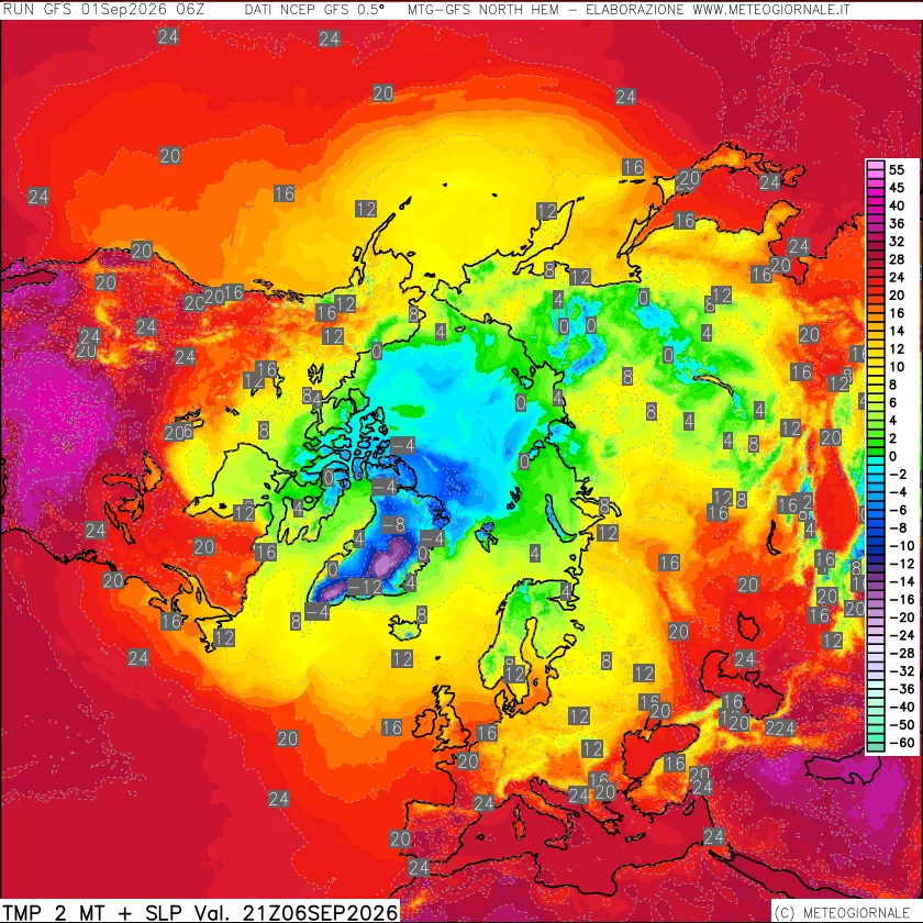 mappa Temperatura a 2 metri