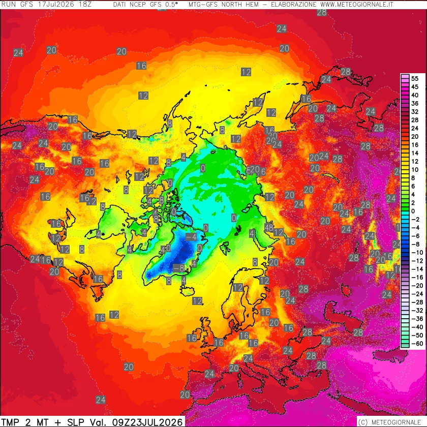 mappa Temperatura a 2 metri