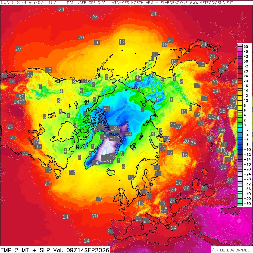 mappa Temperatura a 2 metri