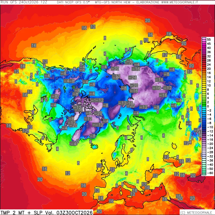 mappa Temperatura a 2 metri