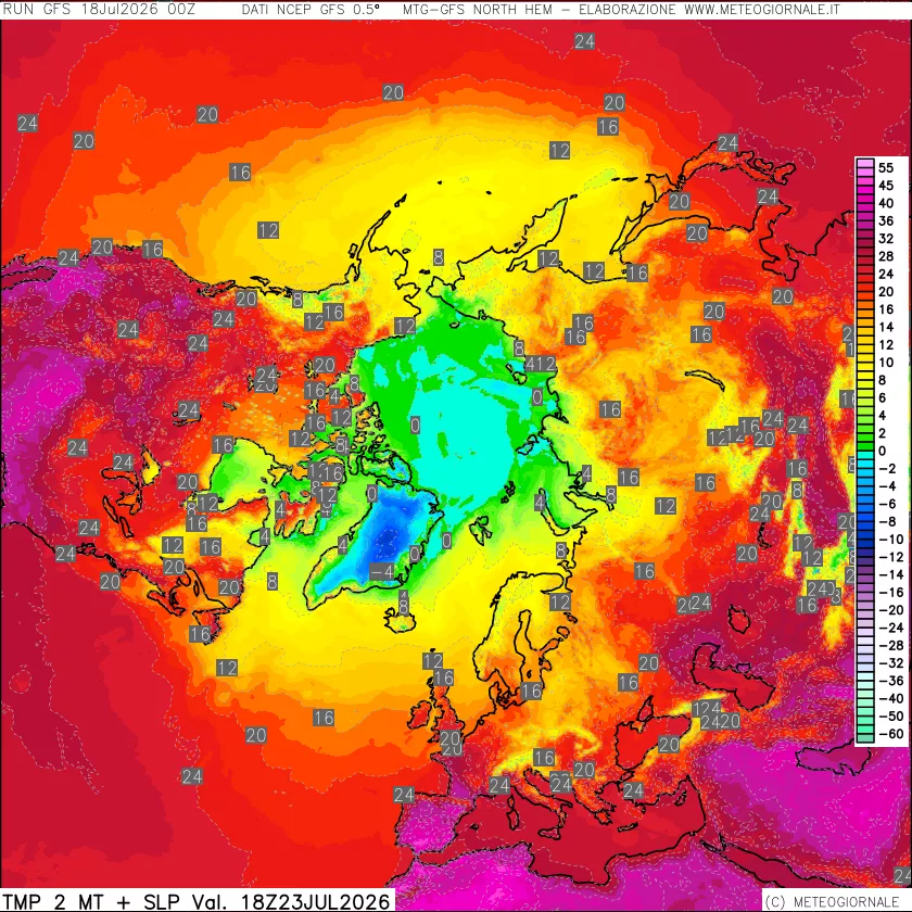 mappa Temperatura a 2 metri