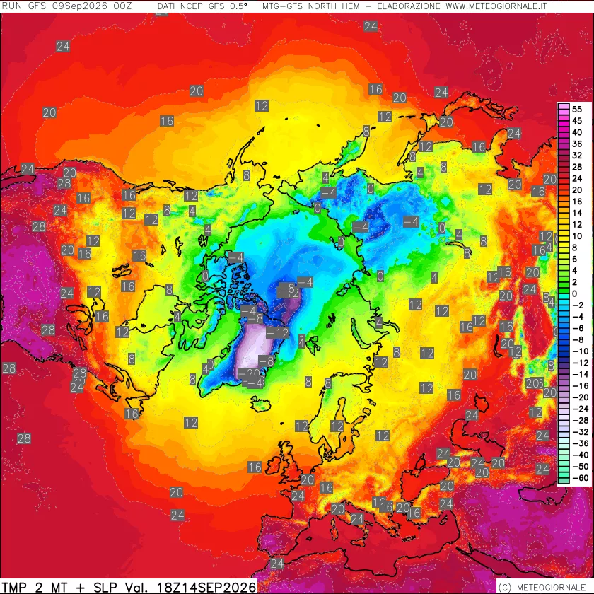 mappa Temperatura a 2 metri