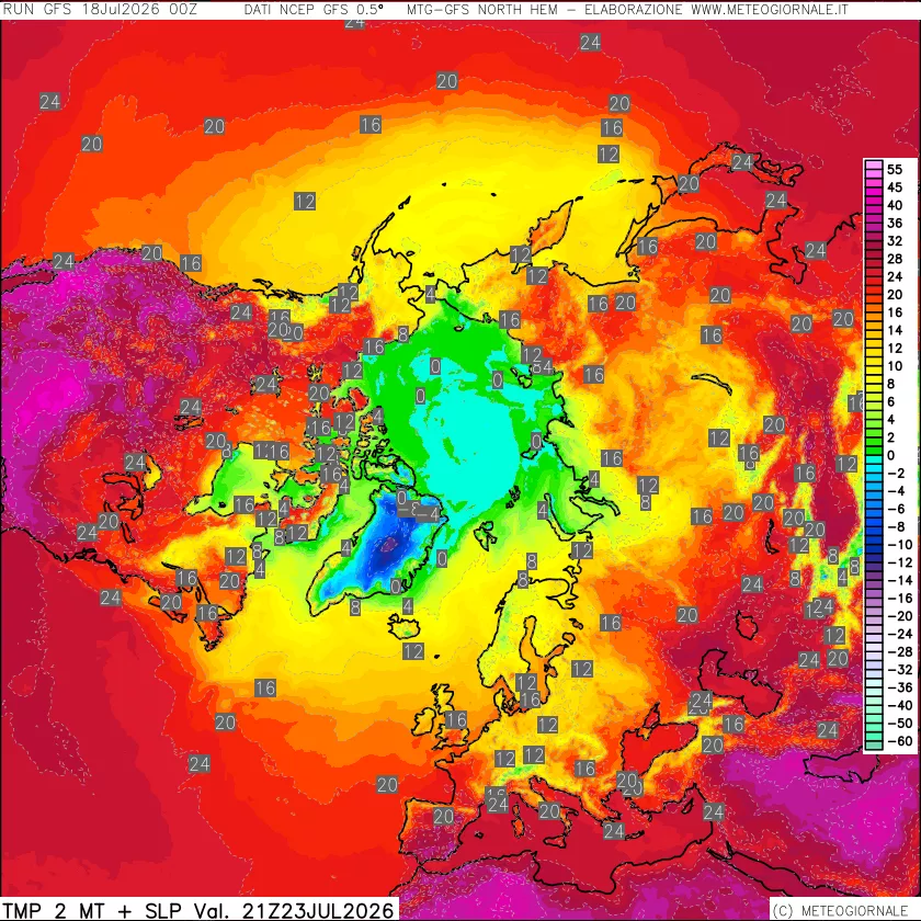 mappa Temperatura a 2 metri