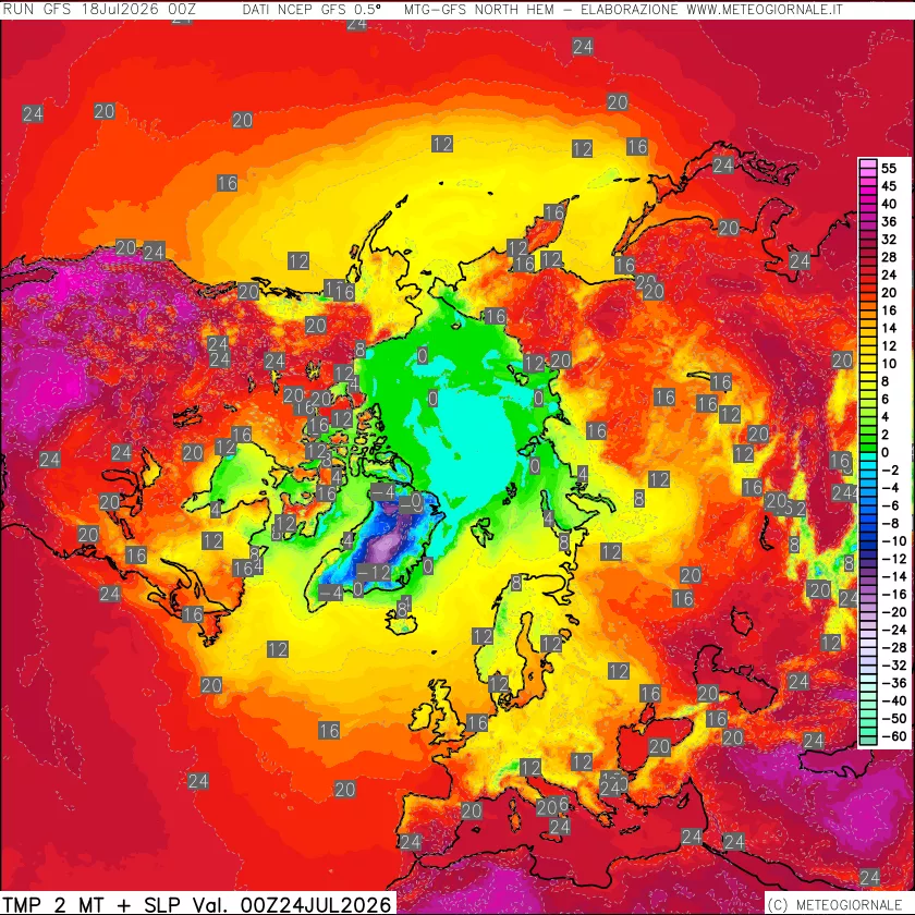 mappa Temperatura a 2 metri