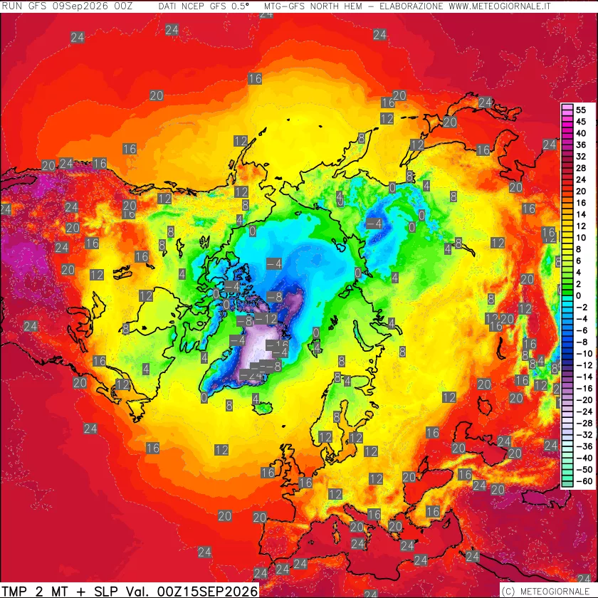 mappa Temperatura a 2 metri