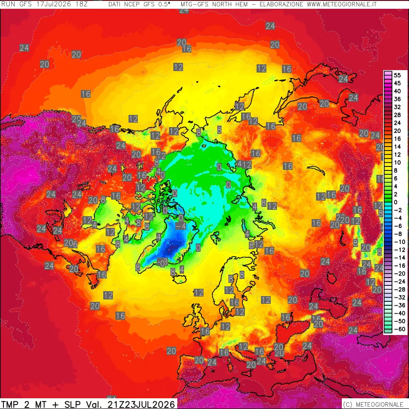 mappa Temperatura a 2 metri