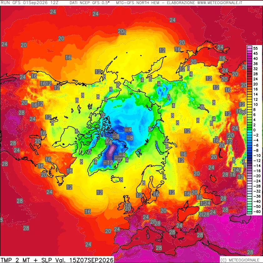 mappa Temperatura a 2 metri