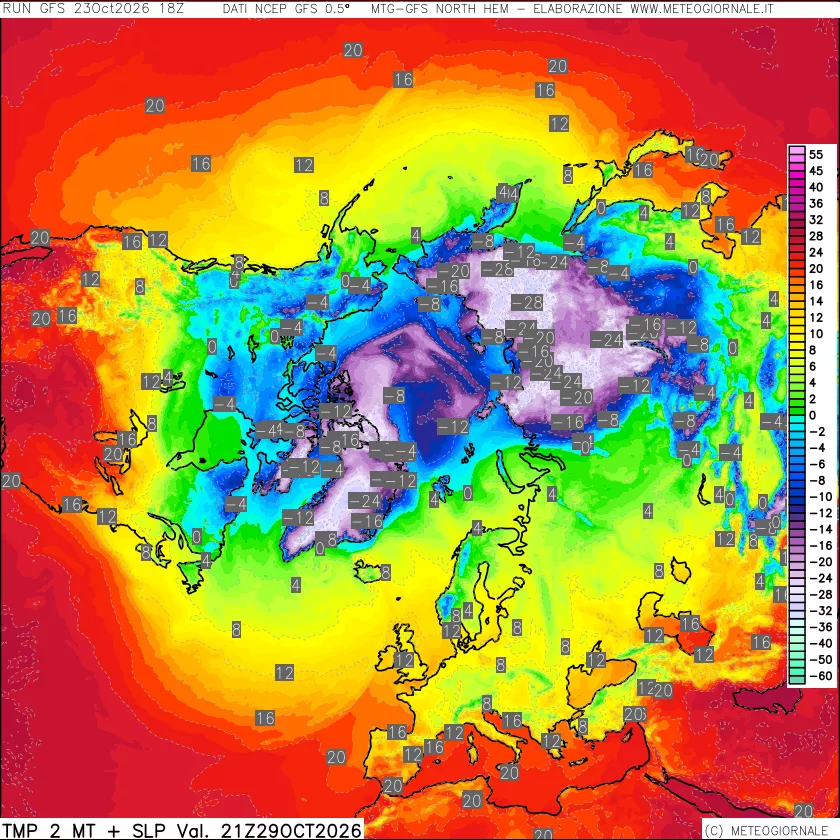 mappa Temperatura a 2 metri