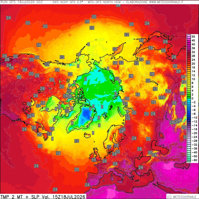 mappa Temperatura a 2 metri