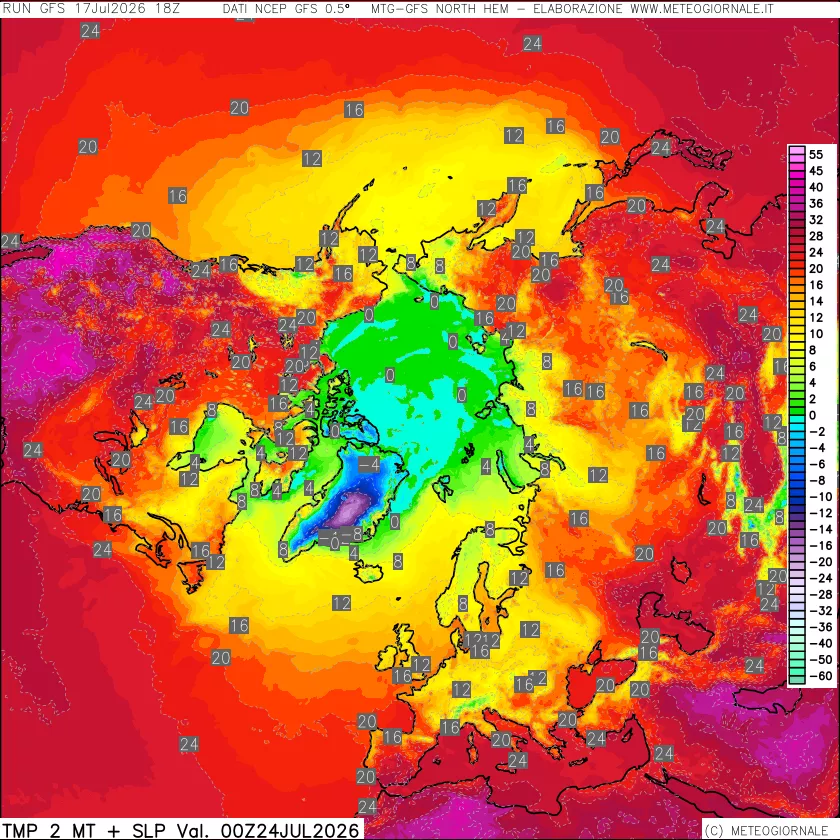 mappa Temperatura a 2 metri