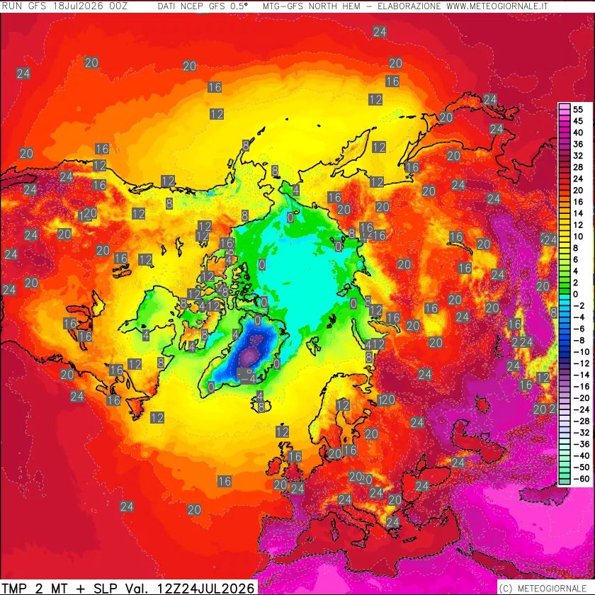 mappa Temperatura a 2 metri