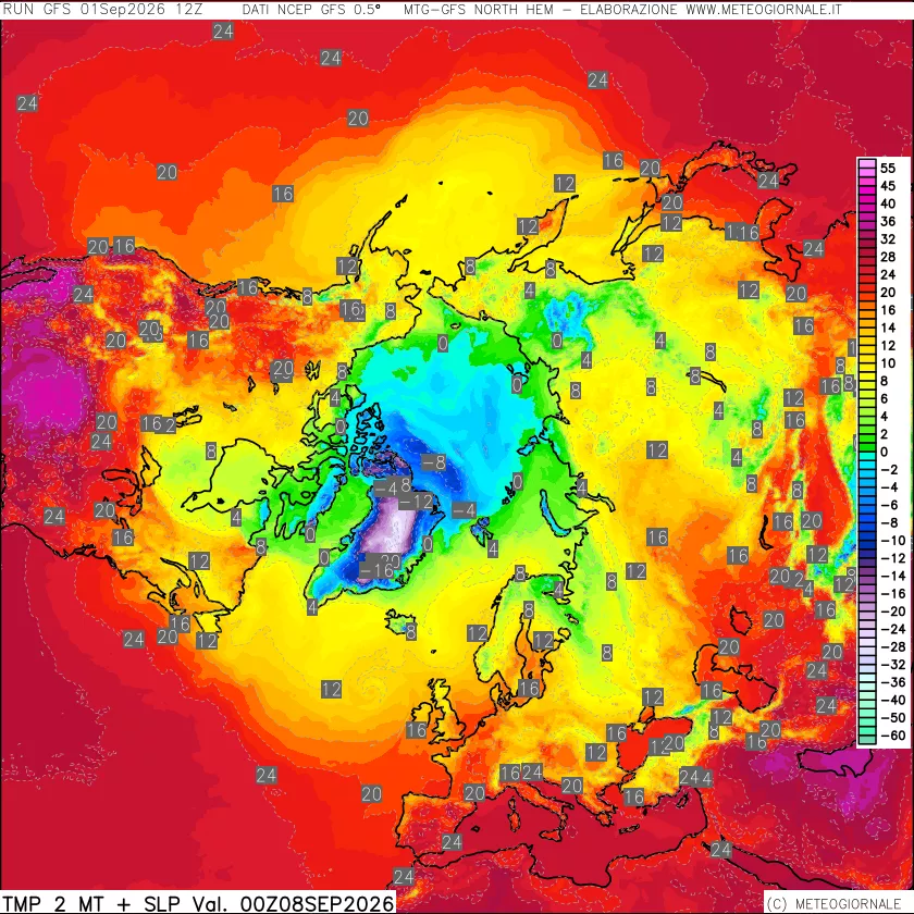mappa Temperatura a 2 metri