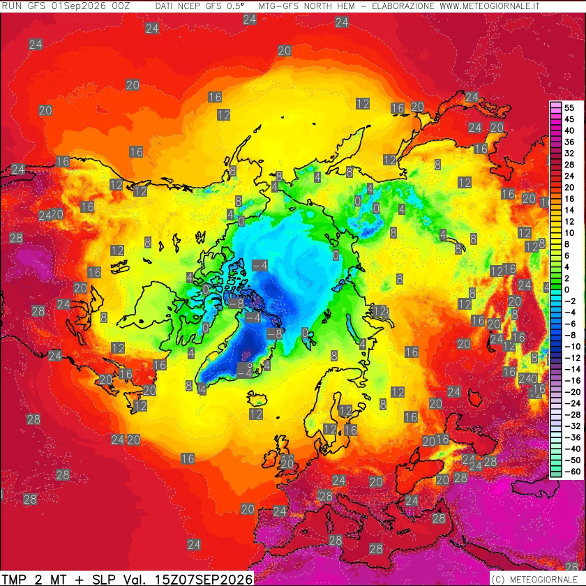 mappa Temperatura a 2 metri
