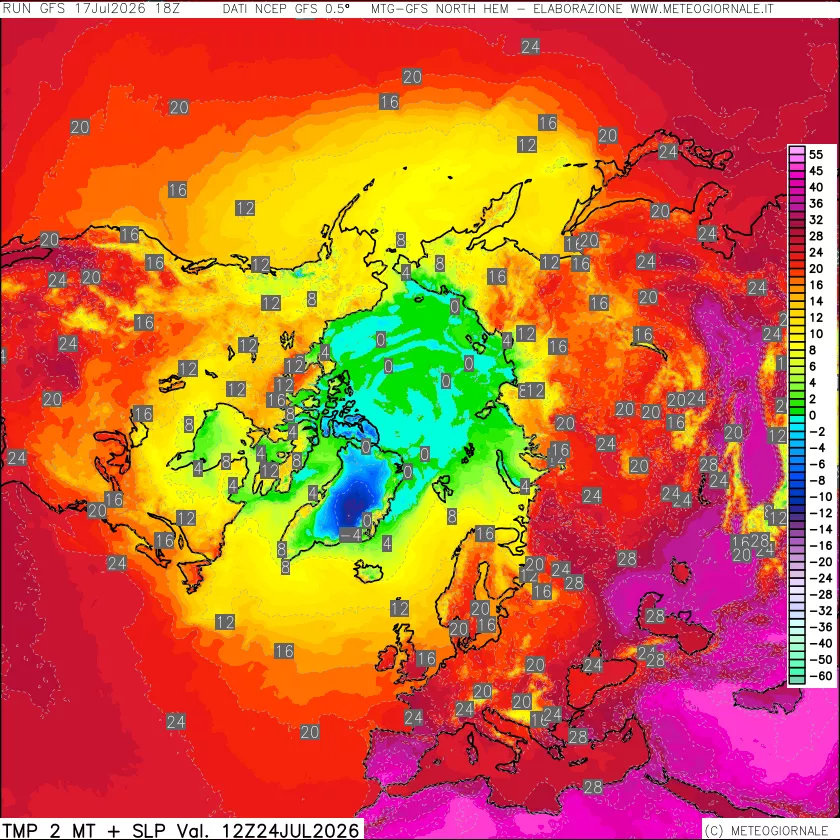 mappa Temperatura a 2 metri