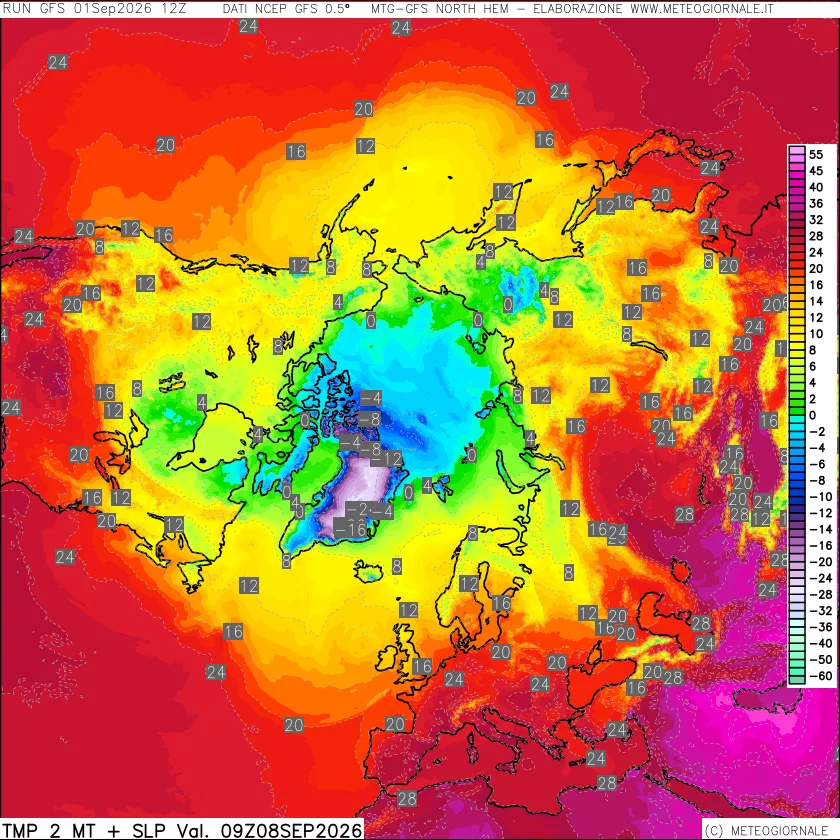 mappa Temperatura a 2 metri