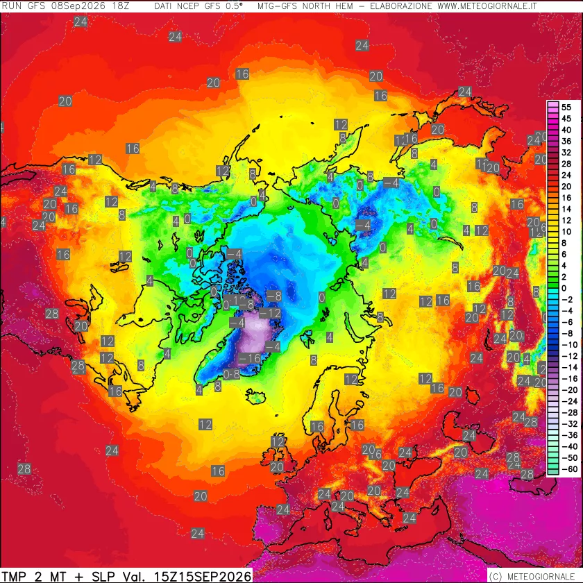 mappa Temperatura a 2 metri