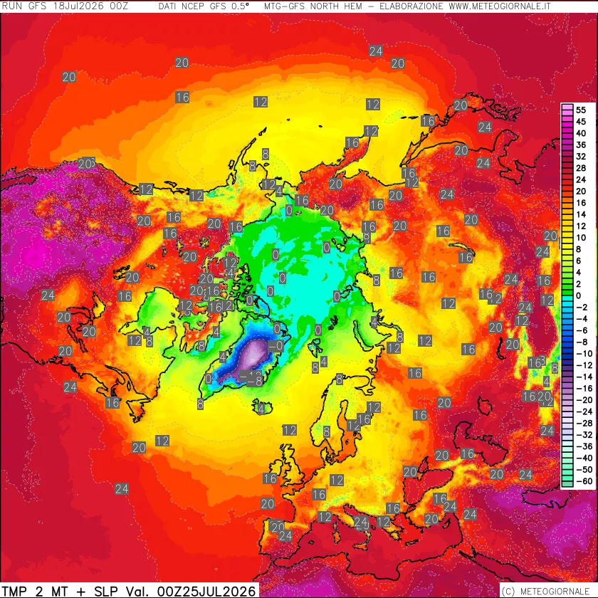 mappa Temperatura a 2 metri