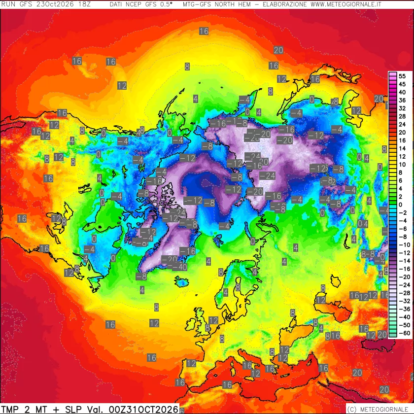 mappa Temperatura a 2 metri