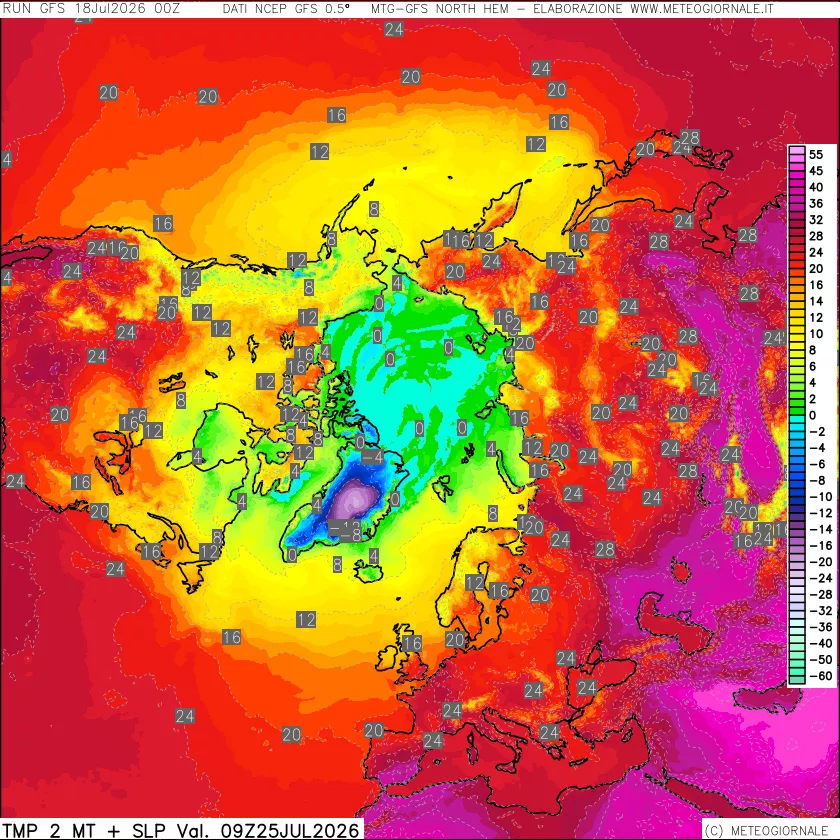 mappa Temperatura a 2 metri