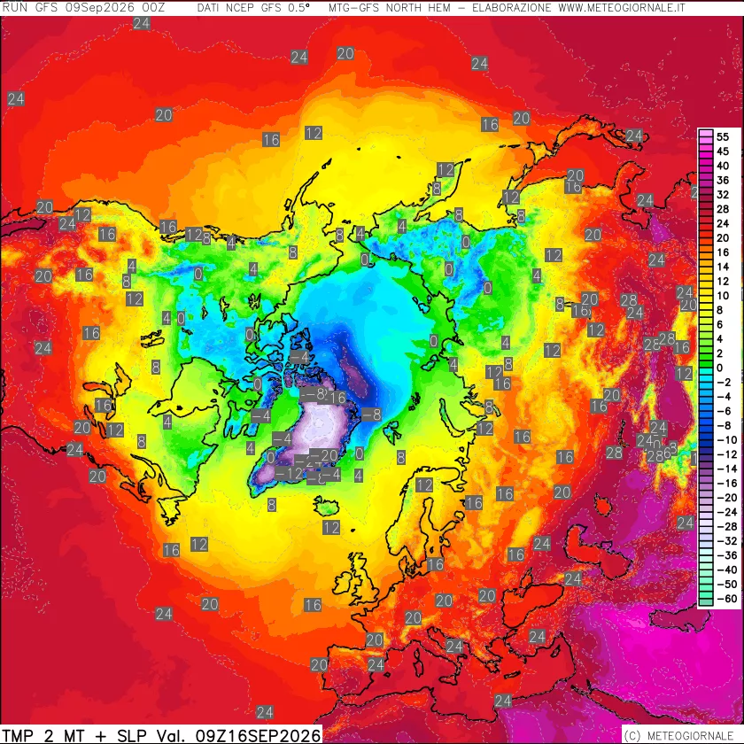 mappa Temperatura a 2 metri