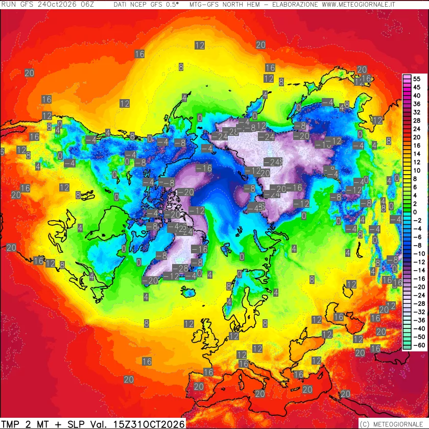 mappa Temperatura a 2 metri
