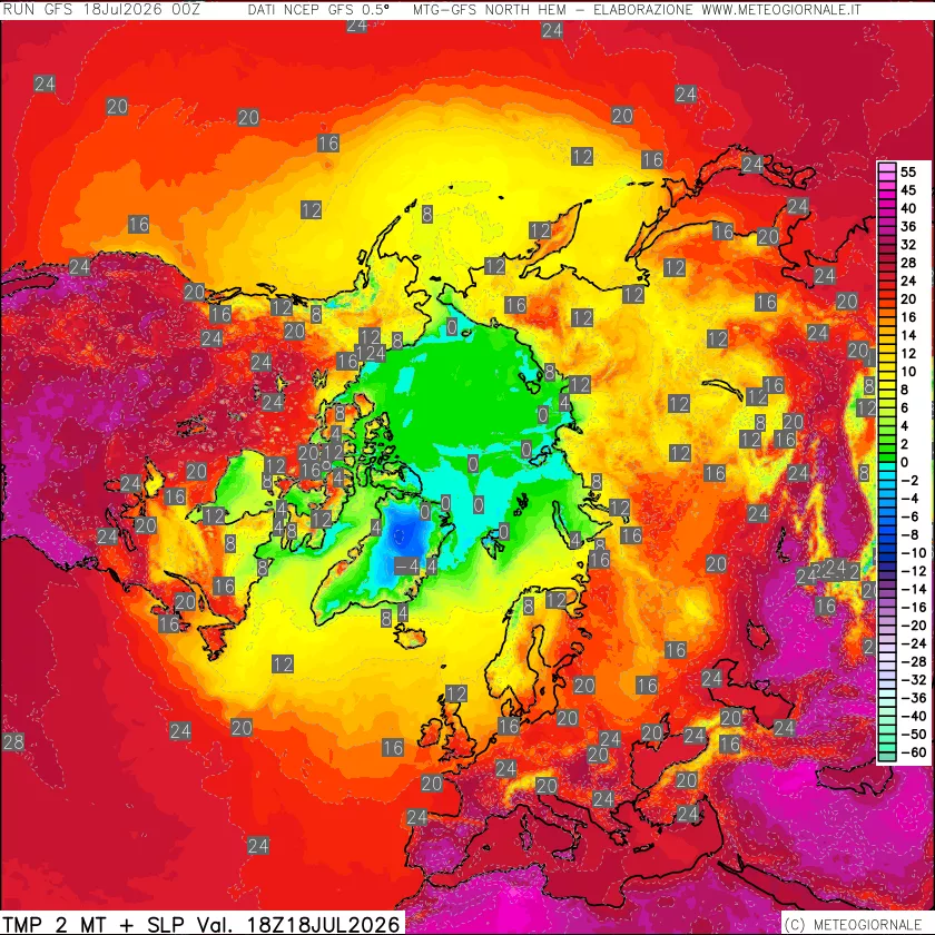 mappa Temperatura a 2 metri
