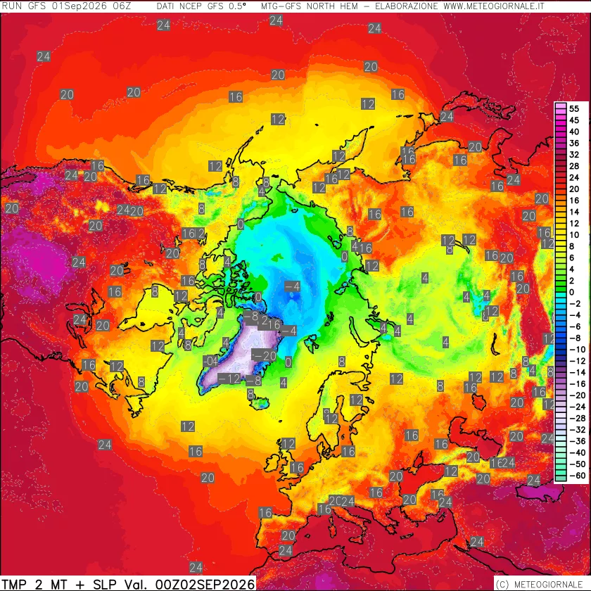 mappa Temperatura a 2 metri