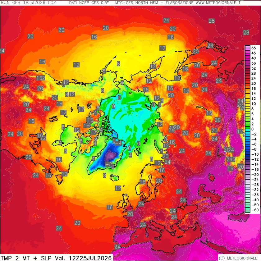 mappa Temperatura a 2 metri