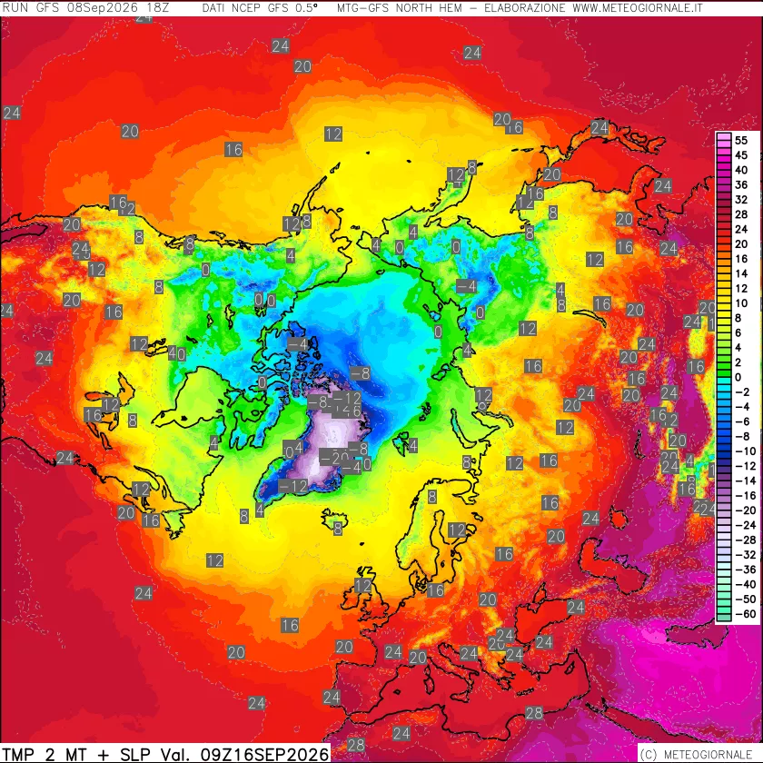 mappa Temperatura a 2 metri
