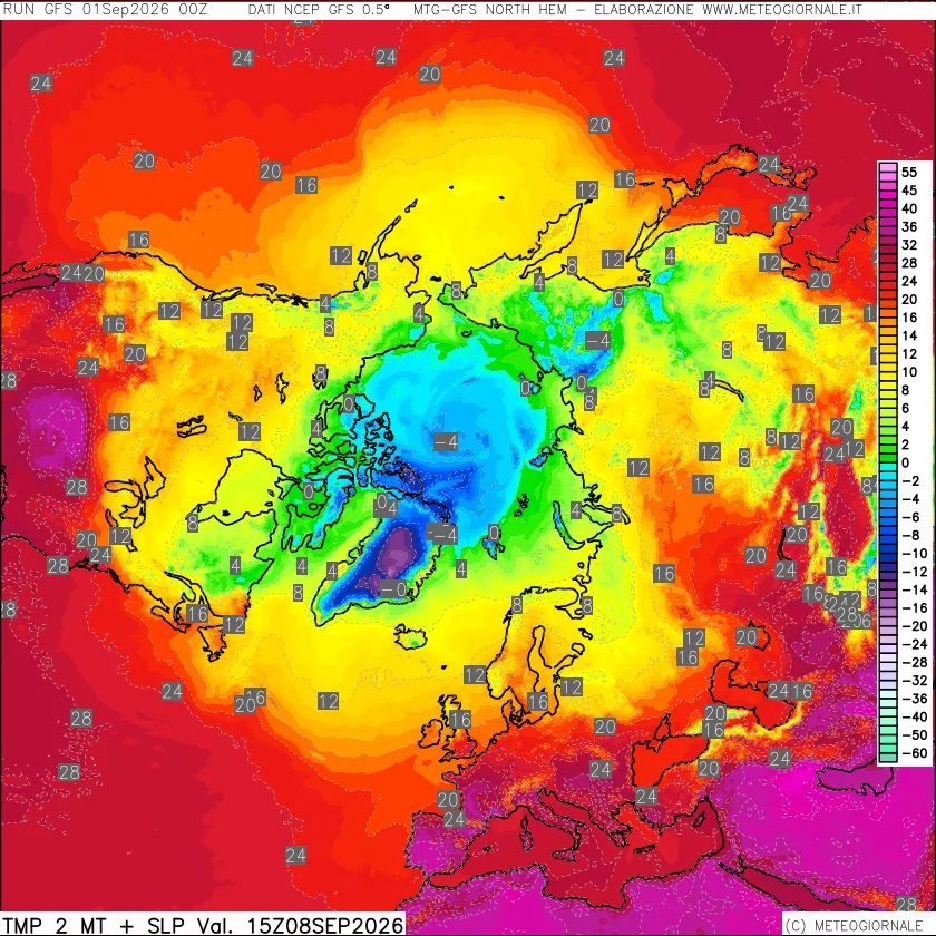 mappa Temperatura a 2 metri
