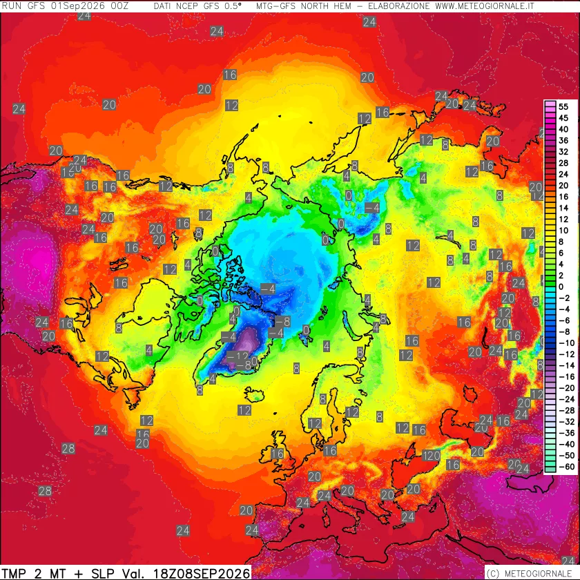 mappa Temperatura a 2 metri
