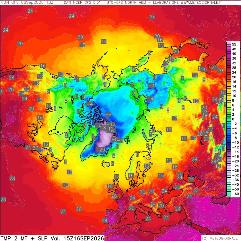 mappa Temperatura a 2 metri