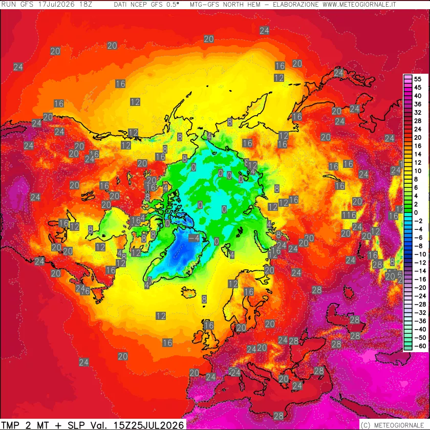 mappa Temperatura a 2 metri