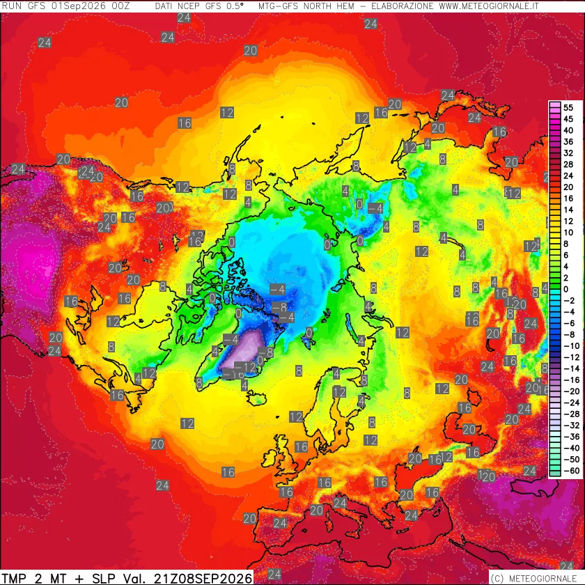 mappa Temperatura a 2 metri
