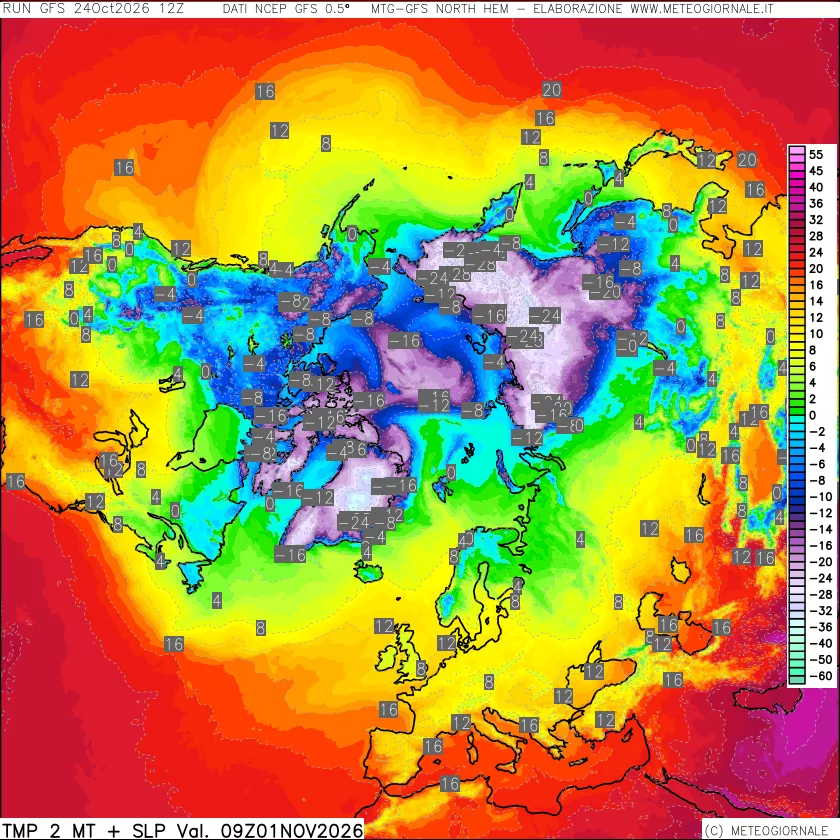 mappa Temperatura a 2 metri